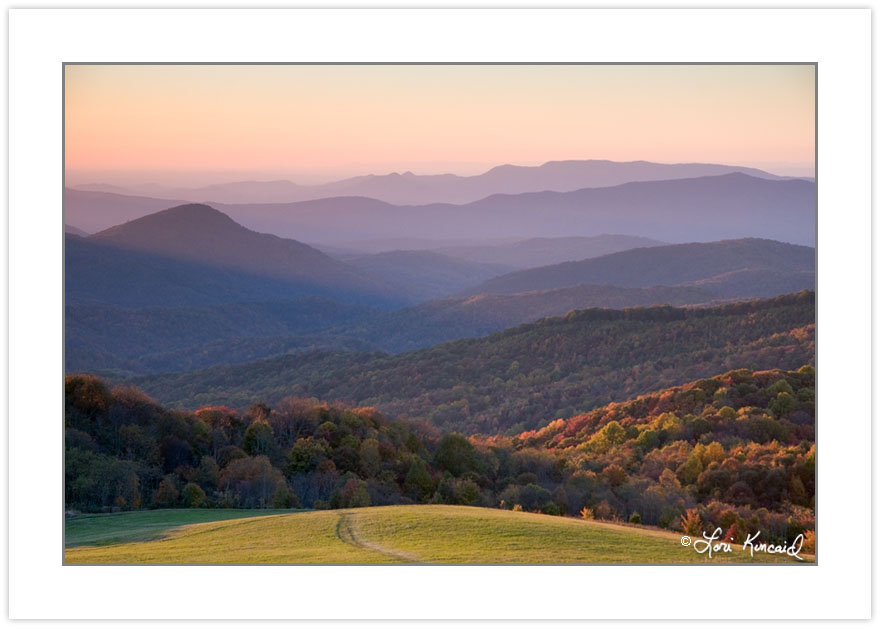 Sunset view from Max Patch, Pisgah national Forest, NC, Autumn
