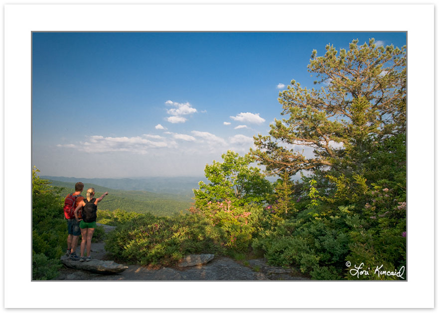 RD0114: Hikers at Beacon Heights, Blue Ridge Parkway, NC, summer