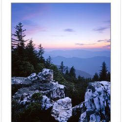 SL0400:Sunset over Shining Rock, Shining Rock Wilderness, NC, su